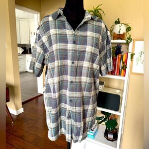 Grey plaid Mens Top